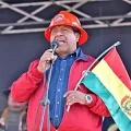 El secretario de la COB, Mario Argollo, en el Cabildo del viernes.