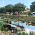 El vehículo quedó con daños materiales