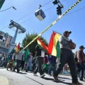 La marcha indígena en la ciudad de La Paz.