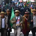 La marcha indígena y campesina llegó este lunes a la ciudad de La Paz.