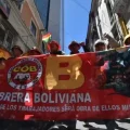 Una movilización anterior de la Central Obrera Boliviana.