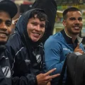 Romero (izq.), Paz y Robson en una etapa del viaje a Caracas.