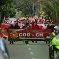 Una movilización anterior de la Central Obrera Departamental de Chuquisaca.