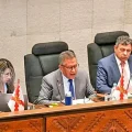 El ministro Marco Antonio Oviedo durante su interpelación