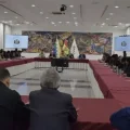 El encuentro entre autoridades del Gobierno y los dirigentes del transporte.