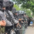 Cerca de 200 policías se concentraron para el lanzamiento del plan 'Halcón'/Foto: Ricardo Pedraza.