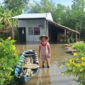 El Delta del Mekong se hunde debido a la extracción de agua subterránea y la captura de sedimentos por presas.