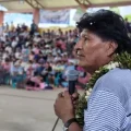 Evo Morales durante un encuentro con sus seguidores