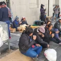 Vigilia de la marcha indígena en La Paz.