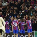Jugadores del Crystal Palace celebrando uno de sus goles.