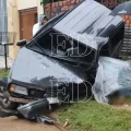 Totalmente destrozado, así quedó el auto que conducía la enfermera