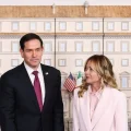 Giorgia Meloni y Marco Rubio, en el Palacio Chigi