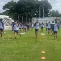Real Santa Cruz cerró prácticas la mañana de ayer previo al primer juego oficial.