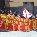 Dirigentes de la Confederación de Trabajadores de Educación Urbana de Bolivia (CTEUB)