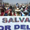 Marcha de Morales y sus seguidores en 2024.