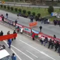 Uno de los puntos de bloqueo en la ciudad de La Paz.