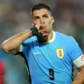El delantero 'charrúa' con la camiseta de Uruguay.