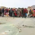 Uno de los puntos de bloqueo en el departamento de La Paz.