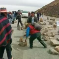 Punto de bloqueo en la carretera.