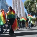 La marcha de la Central de Trabajadores de Bolivia.