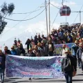La marcha de la Federación de Cooperativas Mineras.