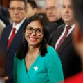Delcy Rodriguez durante su asuncion como presidenta interina de Venezuela