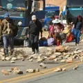 Bloqueo en una carretera de Bolivia.
