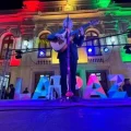 Campesinos de los 'Ponchos Rojos' se manifiestan para exigir la renuncia del presidente de Bolivia, Rodrigo Paz, en El Alto.