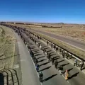 La marcha de afines a Evo Morales rumbo a La Paz.