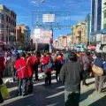 Bloqueo campesino en inmediaciones de la Plaza Ballivián, El Alto.