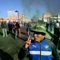 Manifestantes protestan contra el gobierno de Rodrigo Paz, en El Alto.