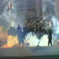 Los enfrentamientos en el centro de la ciudad de La Paz.