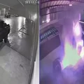 Momento en el que atentan contra el vehículo de la víctima