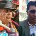 Dirigente de la Csutcb, David Quispe; y el senador suplente Nilton Condori.