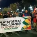 Marcha de las plataformas ciudadanas en rechazo a la violencia en La Paz.