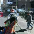 Enfrentamientos entre manifestantes y la Policía