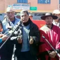 Nelson Virreyra junto a otros dirigentes evistas en El Alto, donde la COB desarrolló un ampliado esta jornada.
