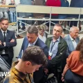 Líderes lituanos en un refugio durante una alerta aérea por drones
