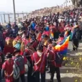 La protesta reúne a representantes de organizaciones sociales que piden la renuncia del presidente.