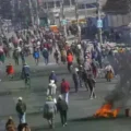 Bloqueo en la avenida Juan Pablo II, en El Alto.