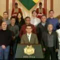 El presidente Rodrigo Paz y su gabinete de ministros.