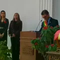 El presidente Rodrigo Paz, este lunes, en la Casa de la Libertad.