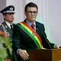 Rodrigo Paz hablando este lunes, en Sucre (Bolivia).