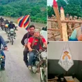 Caravana de motos y concentración frente a la Novena División del Ejército en Villa Tunari.