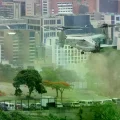 Helicóptero Bell Boeing V-22 Osprey de Estados Unidos durante un simulacro en Caracas.