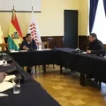 Reunión jefes de bancada con el vicepresidente Edmand Lara. Foto: Vicepresidencia