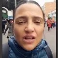 La diputada argentina en una protesta que pide acortar el mandato de Paz.