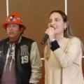 La diputada argentina de izquierda Mercedes Trimarchi en un evento de la COB.