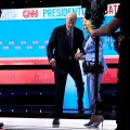 Joe Biden y Donald Trump en el debate electoral de 2024.
