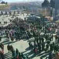 Bloqueo en el peaje de la autopista La Paz-El Alto